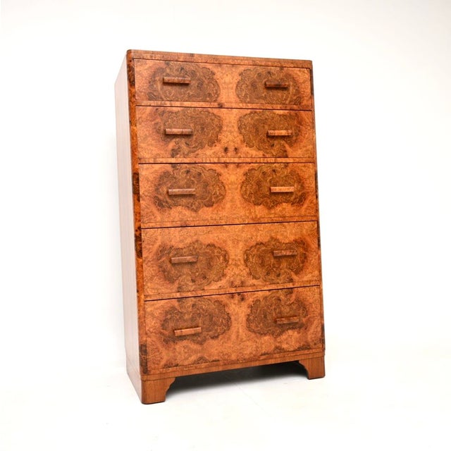 Art Deco Burr Walnut Chest of Drawers, 1930s For Sale - Image 13 of 13