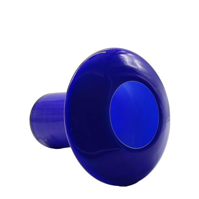 1960s Vintage Italian Cobalt Blue Glass Vase by Angelo Mangiarotti for Knoll International, 1960s For Sale - Image 5 of 6