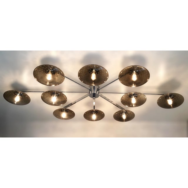 Not Yet Made - Made To Order 21st Century Dieci Polished Chrome Smoky Bubbles Murano Flush Mount by Fabio LTD For Sale - Image 5 of 6