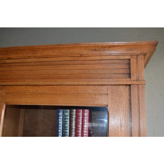 Antique Oak Art Deco Display Cabinet For Sale - Image 5 of 10