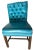 Classic Drexel mid century chairs in teal faux leather and mahogany. Brass nail head trim. It's vinyl, which was very much...