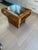 Mid-Century Modern Side Table -1970s California Modern Sculptural Oak Side Table With Smoked Glass Top For Sale - Image 3 of 8