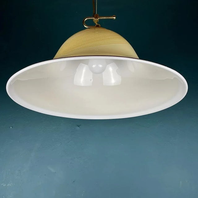 Beige Vintage Beige Murano Glass Pendant Lamp from De Majo, Italy, 1970s For Sale - Image 8 of 13