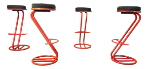Metal Bar Stools, 1980s, Set of 4