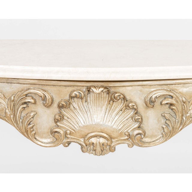 Rococo Italian Rococo Style Silvered Wood Console Table For Sale - Image 3 of 9