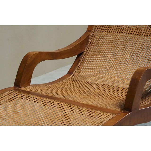 Brown Sculptural Colonial Chaise Lounge in Wood and Webbing, 1930s For Sale - Image 8 of 15