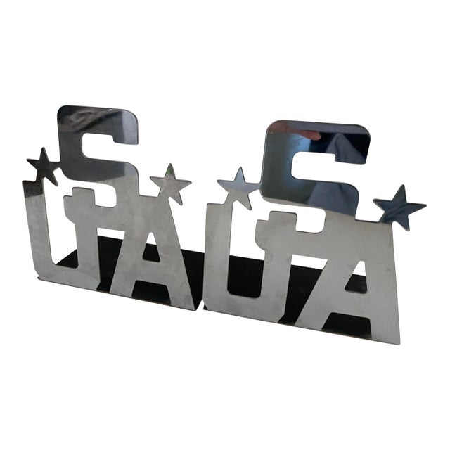 1960s Mid Century Chrome Plate USA Bookends - Set of 2 For Sale