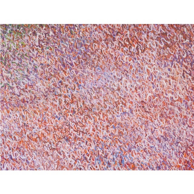 Textile Vintage Abstract Mid-Century Modern Large Nonobjective Oil Painting, Signed Sakuko Ido 1969 For Sale - Image 7 of 12