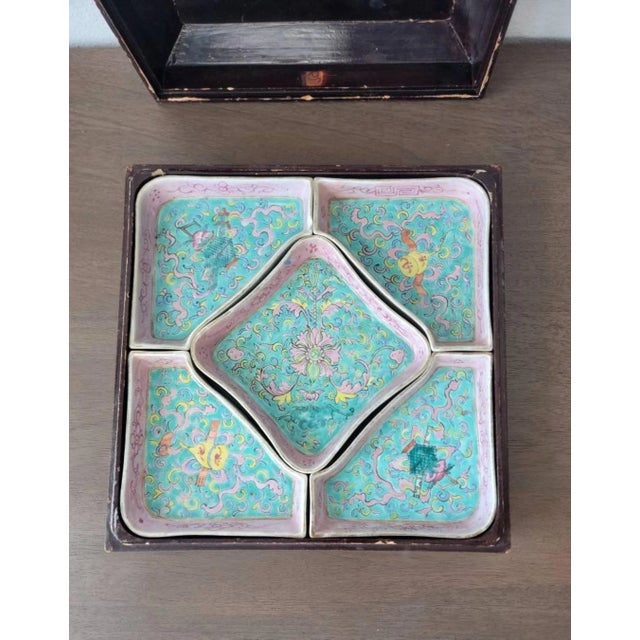 Chinese Antique Chinese Famille Rose Porcelain Sweetmeat Dishes For Sale - Image 3 of 11