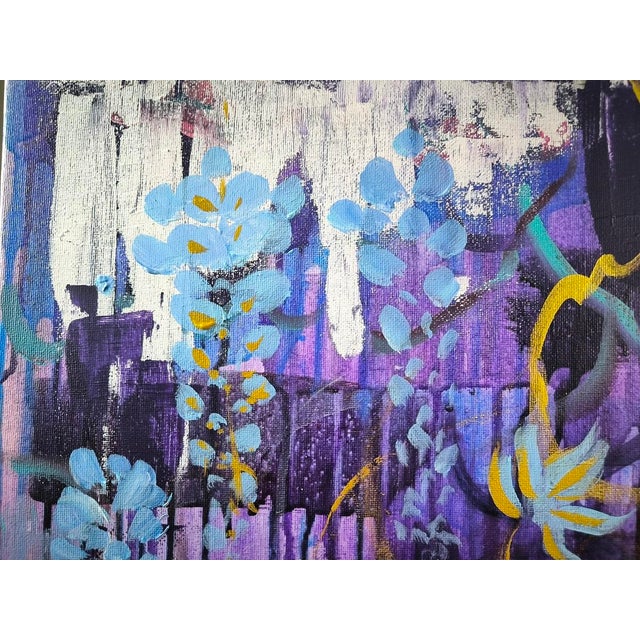 Goldenrod Linda Clerget, Cosmic Bird, Ink on Canvas For Sale - Image 8 of 10