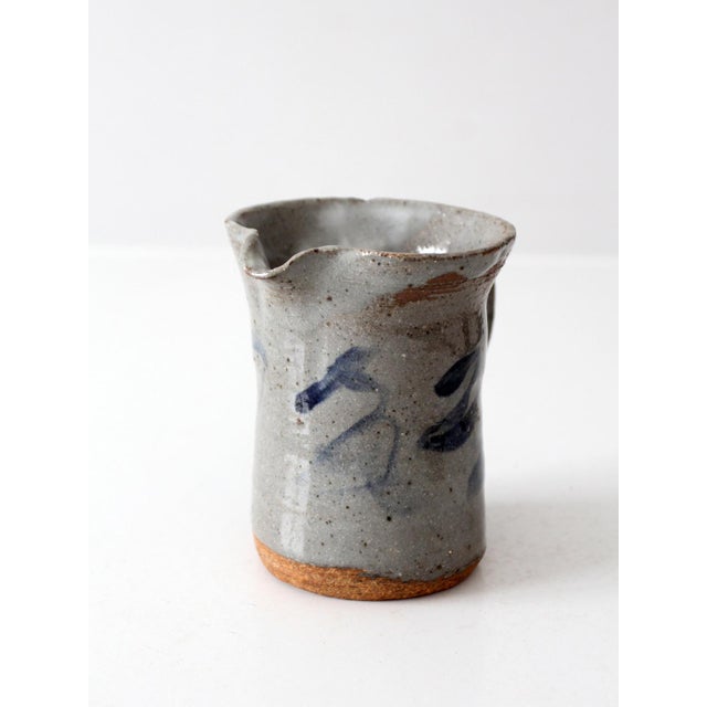 Vintage Handmade Studio Pottery Pitcher For Sale - Image 9 of 11