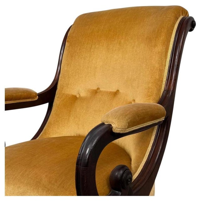 19th Century Antique English William IV Mahogany Armchairs, Set of 2 For Sale - Image 3 of 15