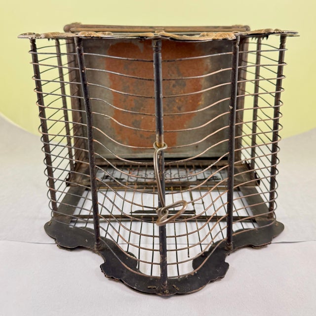Art Nouveau Black Japanned Metal Bird Cage, Hand-Painted, Circa 1900-1920 For Sale - Image 14 of 16