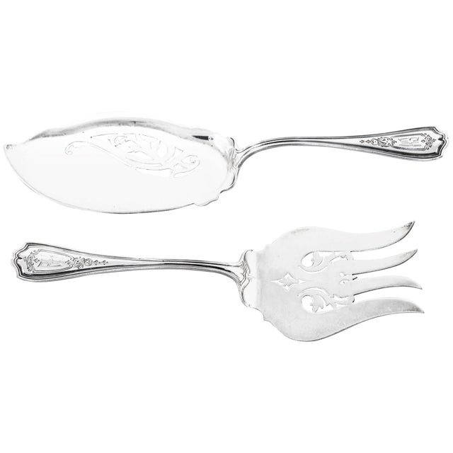 Metal Hepplewhite Sterling Fish Set For Sale - Image 7 of 7