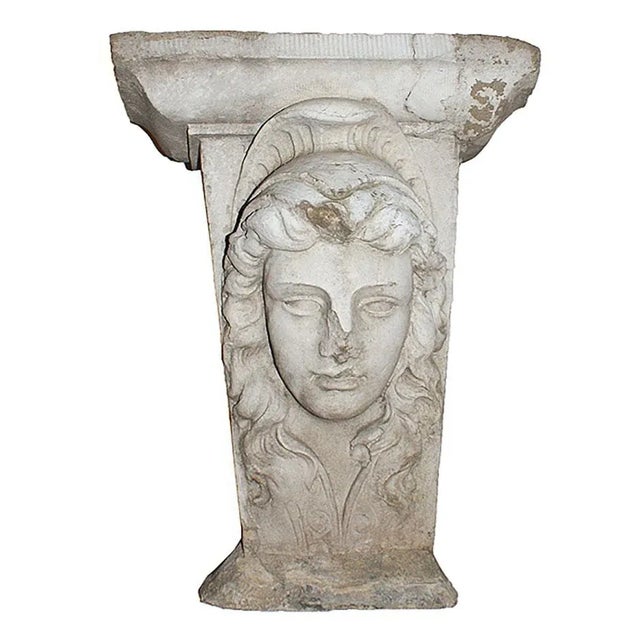 Terracotta Pedestal With the Face of Athena For Sale - Image 4 of 6