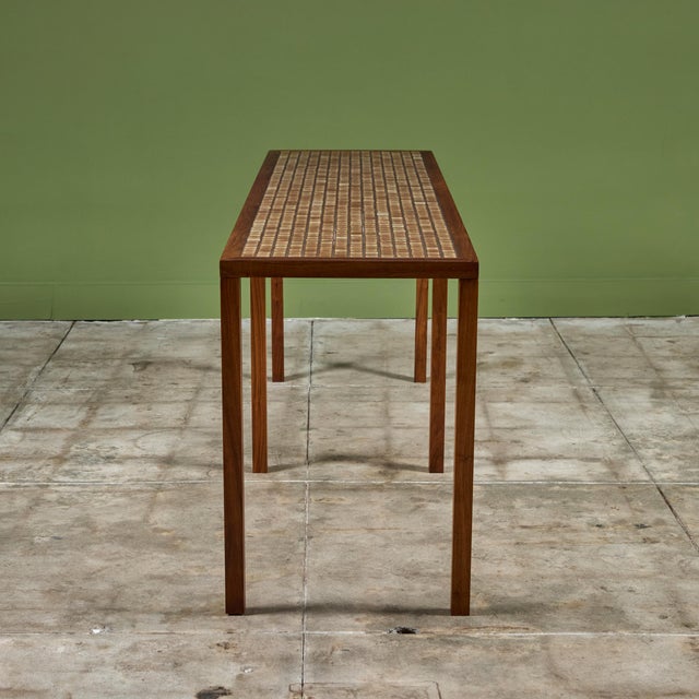 Wood Gordon & Jane Martz Extra Long Mosaic Tile Console Table For Sale - Image 7 of 12