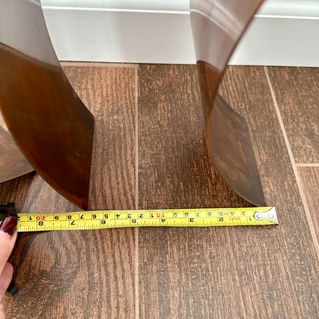 Copper Brutalist Signed Sanders Vintage Copper Candleholder Set Modern MCM For Sale - Image 8 of 12