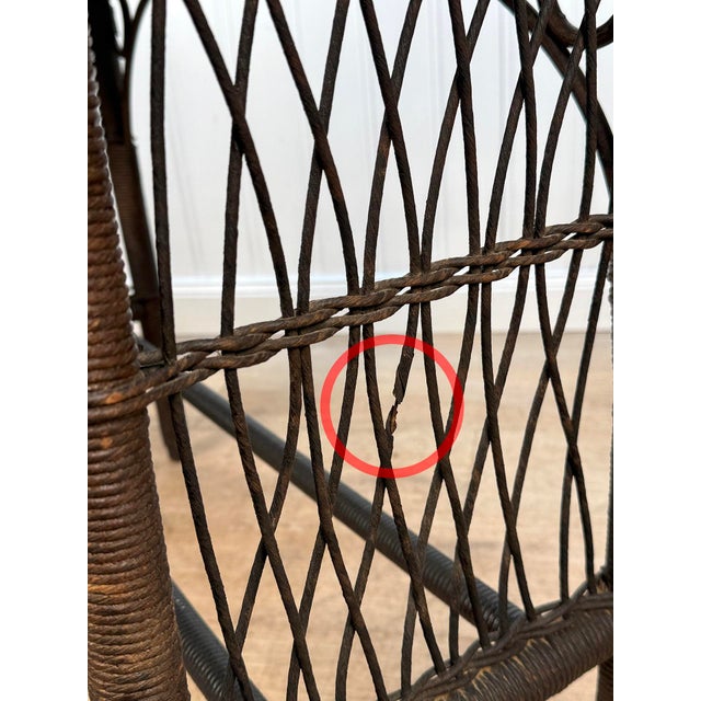 Antique Victorian Wicker Window Box Plant Stand With Insert For Sale - Image 13 of 13