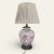 Vintage Chinoiserie Pink Chintz and Striped Ceramic Table Lamp With Pleated Lampshade For Sale - Image 4 of 15