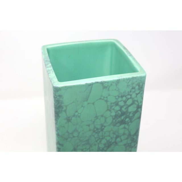 Contemporary Vintage 12-Inch Verdigris Finish Ceramic Vase For Sale - Image 3 of 7