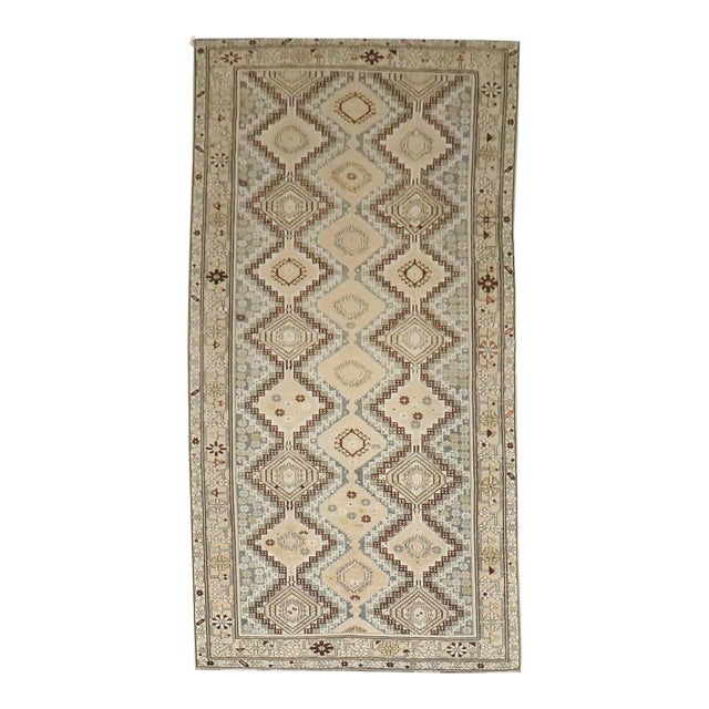 Geometric Antique Shirvan Gallery Rug - 6'2" x 12'5" For Sale
