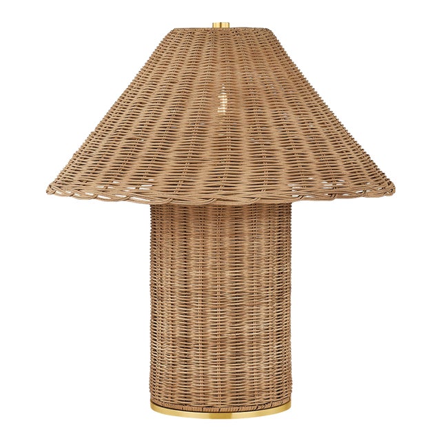 Mitzi Jeanette 20 in. 1 Light Table Lamp in Aged Brass Finish For Sale