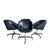 Fantastic set of 4 1960's black swivel pod chairs on casters, each with the original tag under the seat to verify they...