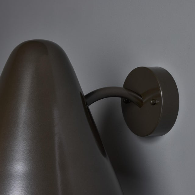 Metal Mid-Century Modern 'ZuZu' Bronze Painted Brass Wall Sconce in the Style of Jacques Biny For Sale - Image 7 of 16