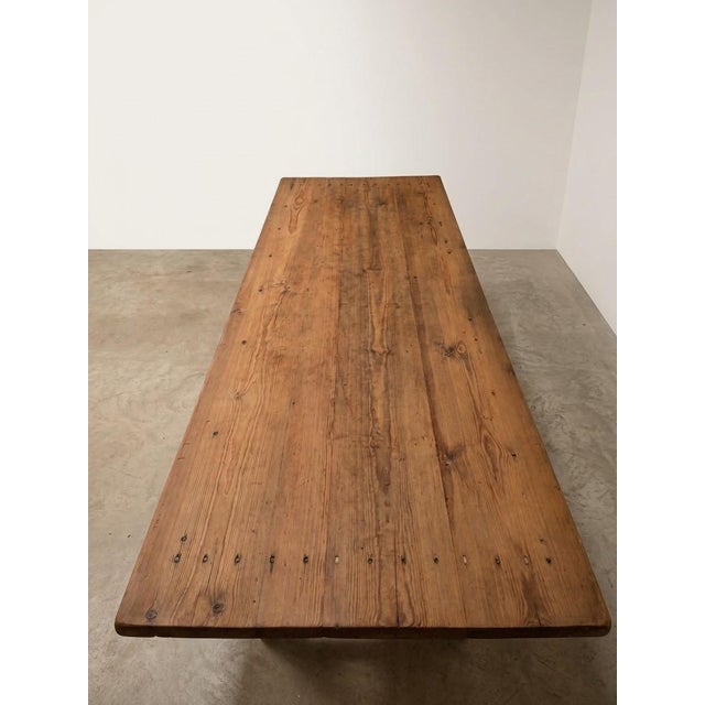 Antique French Farmhouse Table in Red Pine, 1870 For Sale - Image 3 of 4