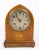 Antique carmine clock in light mahogany with intarsia from around the 1920s.