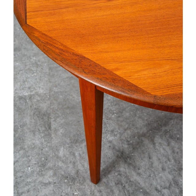 1960s Mid Century Danish Dining Table Teak Round Square Expanding Leaf Oval Denmark For Sale - Image 9 of 12
