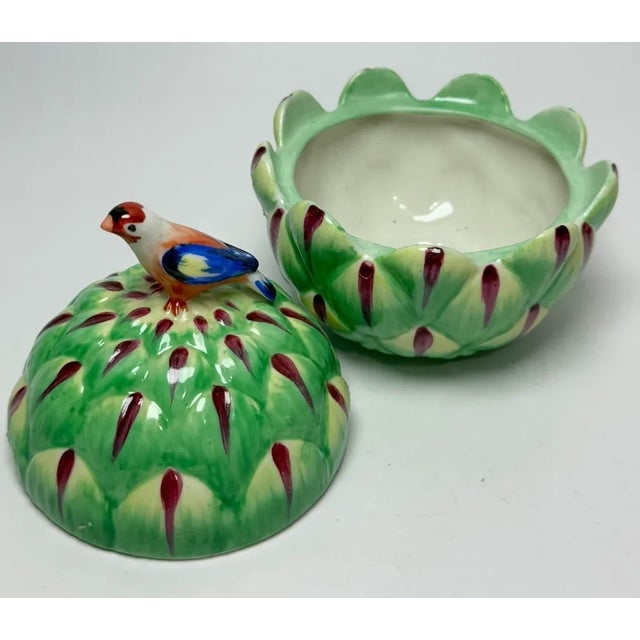 Vintage Mottahedeh Sir Humphrey Wakefield Stately Homes Artichoke Bird Trinkle Box For Sale In Phoenix - Image 6 of 7