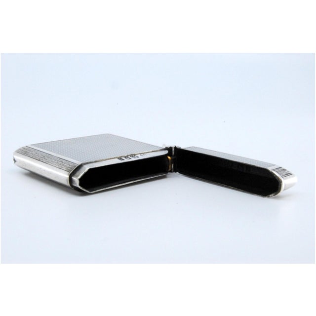 Guilloche Silver Matchbox with Edge Friezes and Hanging Ring For Sale - Image 3 of 10