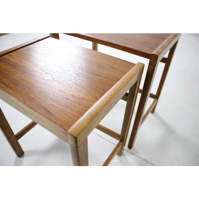 1960s Vintage Scandinavian Teak Nesting Table Set, 1960s For Sale - Image 5 of 9