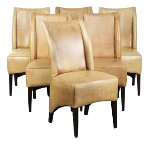 Cowhide Leather Dining Chairs, Set of 6