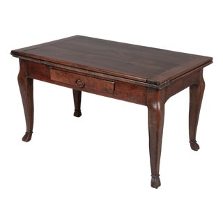 19th Century Italian Portefeuille Walnut Dining Table For Sale