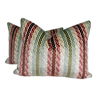 Clarence House "Anastasia Velvet" in Sienna 16"x20" Pillows-a Pair For Sale