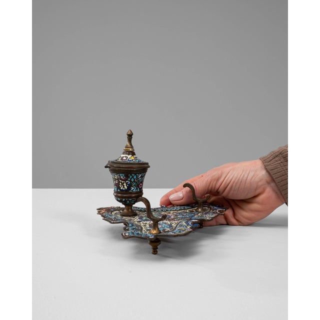 French 19th Century French Bronze Desk Inkwell For Sale - Image 3 of 18