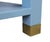 Early 21st Century Karl Springer Style Modern Light Blue Linen-Raffia Coffee Table. With Four Brass Sabot For Sale - Image 5 of 10