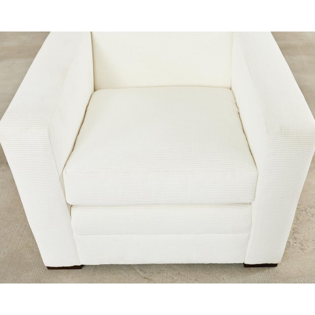 Wood Ralph Lauren Italian Upholstered Raymond Club Chair For Sale - Image 7 of 18