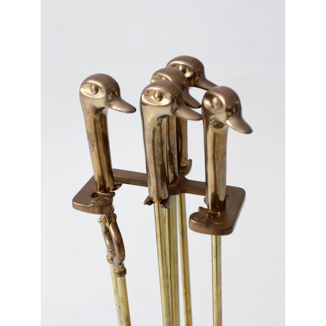 Vintage Brass Duck Fireplace Tools Set Chairish