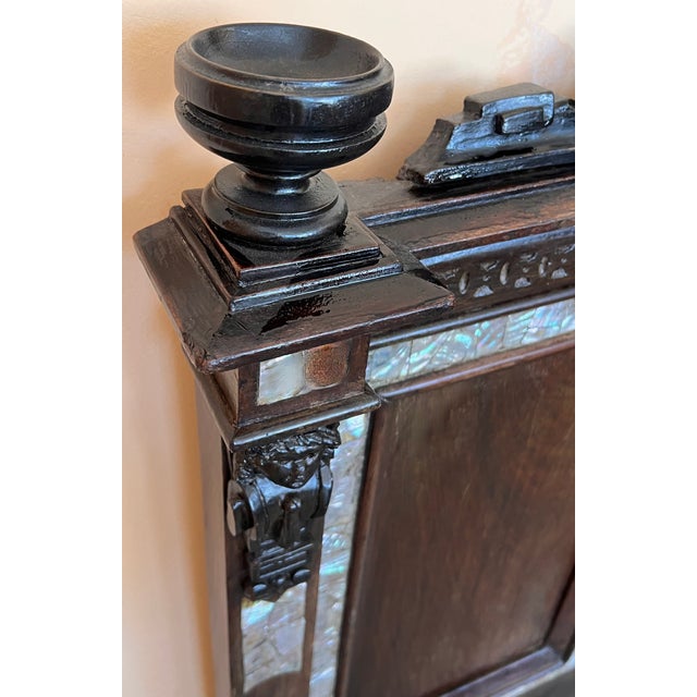 French Napoleon III Black Carved Ebonized Bed With Cherubs For Sale - Image 11 of 12