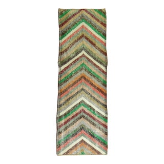 20thC Funky Mid-Century Modern Turkish Deco Runner - 1'9" x 5'7" For Sale