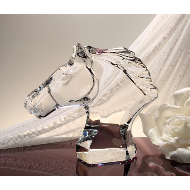 Stunning crystal horse's head figurine by French luxury maker, Baccarat - wonderful for your home or office decor and a...