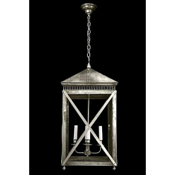 Contemporary Carta Lantern in Silver Finish For Sale - Image 3 of 3