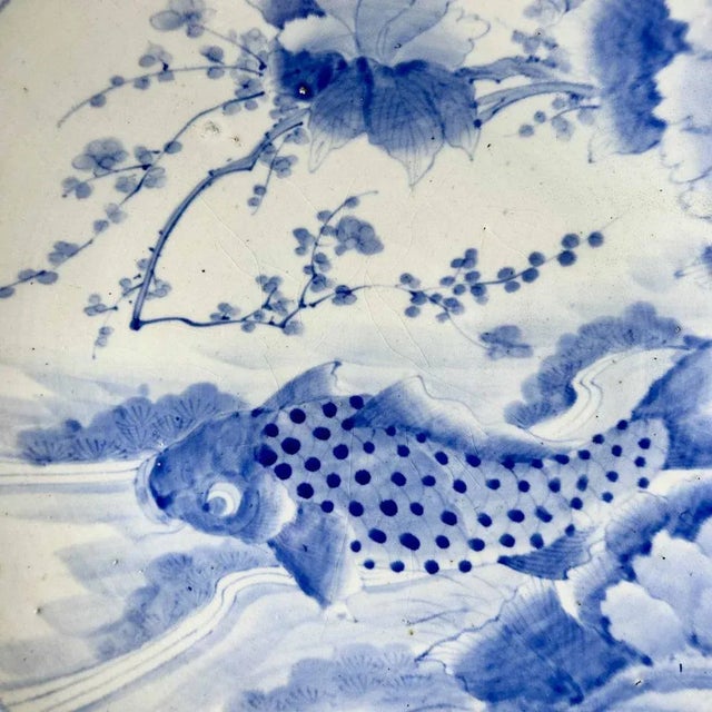 Meiji Era Decorative Plate with Koi Motif, Japan, 1900s For Sale - Image 9 of 13