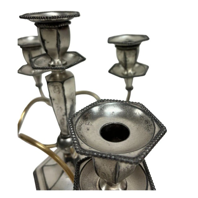 Vintage "Rogers" Silver Plated-5 Arms Candelabra For Sale - Image 4 of 7