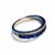 Traditional 14K White Gold Sapphire Diamond Wedding Band Ring Designer Estate For Sale - Image 3 of 3