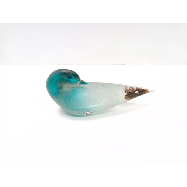 1960s Teal Scavo Glass Bird by Gino Cenedese, 1960s For Sale - Image 5 of 12