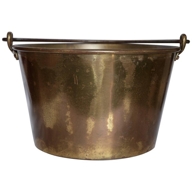 Brass Midcentury Brass Bucket With Handle From France For Sale - Image 8 of 8